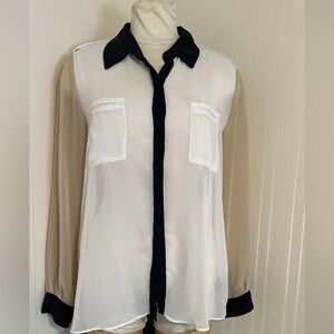 SUMMERTIME | Multicoloured Fashion Blouse  Sz L | Walter Baker for W118